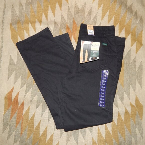 NWT Woolrich 36 x 32 Black Straight Fit 5 Pocket Pants - Picture 1 of 8